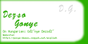 dezso gonye business card